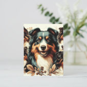 Schattigee Australische herder schilderij Briefkaart (Staand voorkant)