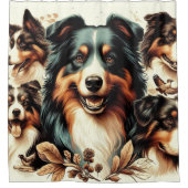 Schattigee Australische herder schilderij Douchegordijn (Voorkant)