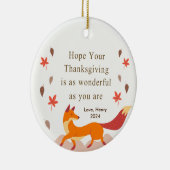 Schattigee Autumn Fox Thanksgiving Keramisch Ornament (Rechts)