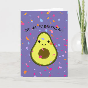 Schattigee Avo Happy Birthday Avocado Pun Kaart