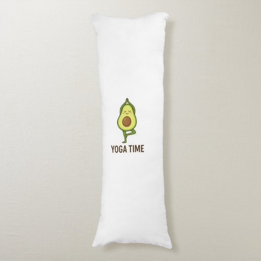 Schattigee Avocado Doen Yoga Sticker Lichaamskussen (Voorkant Verticaal)