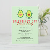 Schattigee Avocado Galentine's Day Dinner Party Kaart (Staand voorkant)