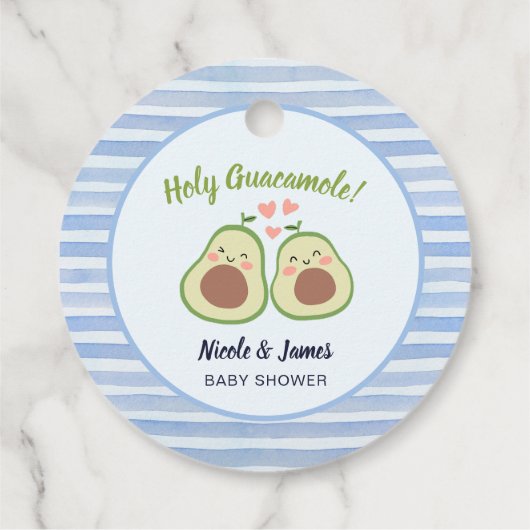 Schattigee avocado genderneutrale tweeling Baby sh Bedankjes Labels (Achterkant)