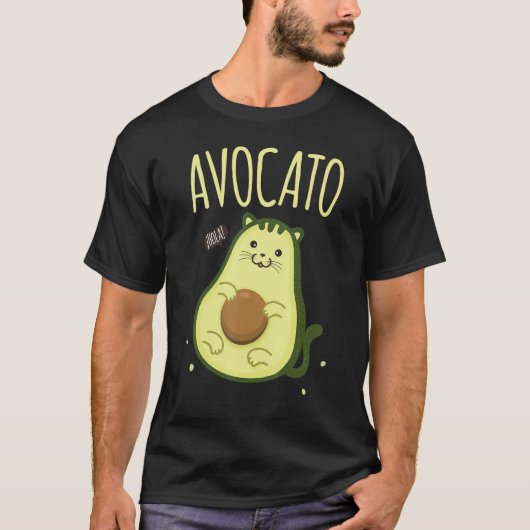 Schattigee avocado-kat t-shirt (Voorkant)