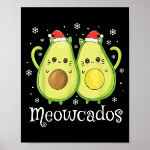 Schattigee Avocado Kitten Pun Funny Xmas Food Anim Poster