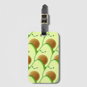 Schattigee avocado over tekening bagagelabel