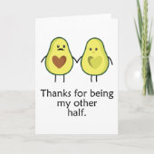 Schattigee avocado paar Jubileum Kaart (Voorkant)