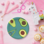 Schattigee Avocado slice zomer Groene gradiënt Pat Papieren Bordje (Feest)