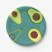 Schattigee Avocado slice zomer Groene gradiënt Pat Papieren Bordje (Voorkant)