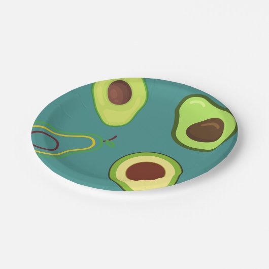 Schattigee Avocado slice zomer Groene gradiënt Pat Papieren Bordje (Gekanteld)