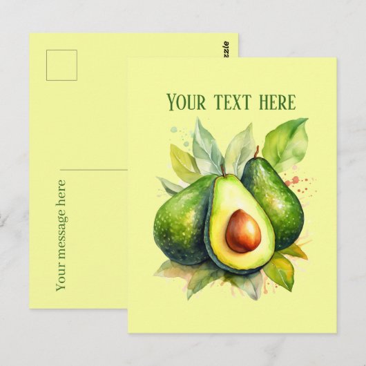 Schattigee avocado Voeg bericht toe Briefkaart (Voorkant / Achterkant)