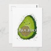 Schattigee avocado-Waterverf Briefkaart (Voorkant / Achterkant)