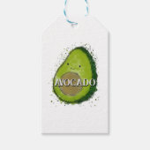 Schattigee avocado-Waterverf Cadeaulabel (Voorkant)