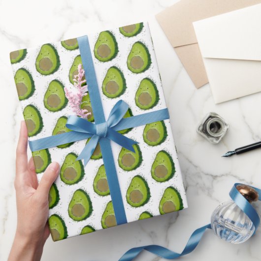 Schattigee avocado-Waterverf Cadeaupapier (Geschenken)