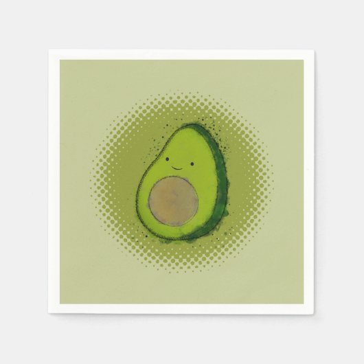 Schattigee avocado-Waterverf Servet (Voorkant)