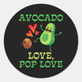 Schattigee avocado's dansen samen Avocado Love Pop Ronde Sticker (Voorkant)