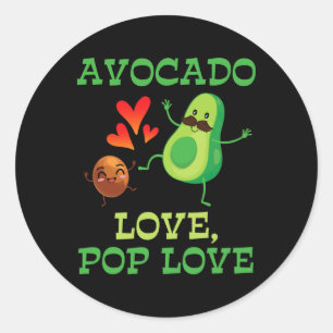 Schattigee avocado's dansen samen Avocado Love Pop Ronde Sticker
