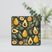 Schattigee avocado's platte kaart (Staand voorkant)