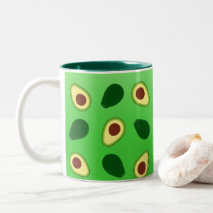 Schattigee Avocado's slice zomergroene gradiënt Pa Tweekleurige Koffiemok