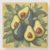Schattigee avocado's stenen onderzetter (Voorkant)