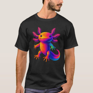 Schattigee Axolotl Anime Kleurrijke Grappige Gesch T-shirt