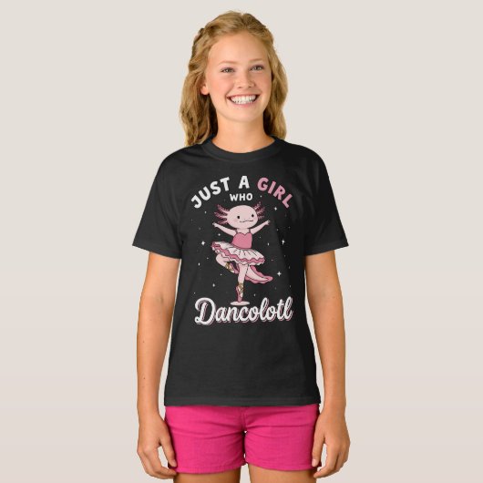 Schattigee Axolotl Ballerina in Pastel Roze Tutu T-shirt