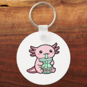 Schattigee Axolotl & Bubble Tea Sleutelhanger (Voorkant)