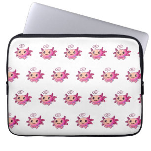 Schattigee Axolotl Comic in cartoon stijl Laptop Sleeve