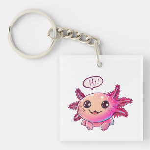 Schattigee Axolotl Comic in cartoon stijl Sleutelhanger