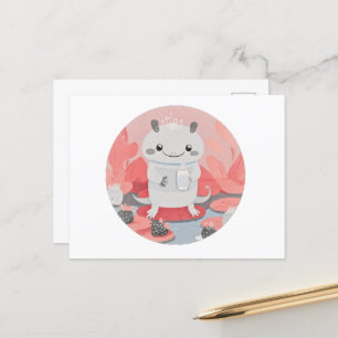 Schattigee Axolotl Drink melk Briefkaart