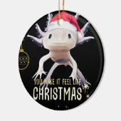 Schattigee Axolotl kerst Keramisch Ornament (Links)