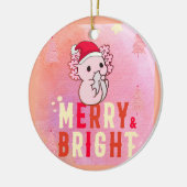 Schattigee axolotl-kerstmis keramisch ornament (Links)