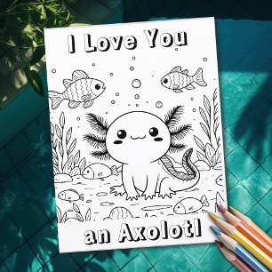 Schattigee axolotl Kleurplaat van kind