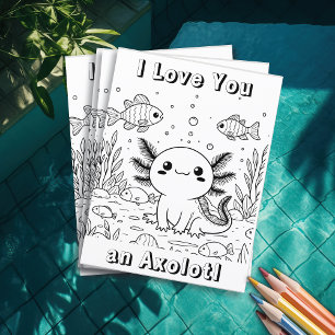 Schattigee axolotl Kleurplaat van kind Flyer