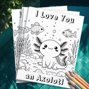 Schattigee axolotl Kleurplaat van kind Flyer