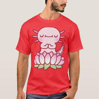Schattigee Axolotl mediteren op Lotus Flower T-shirt