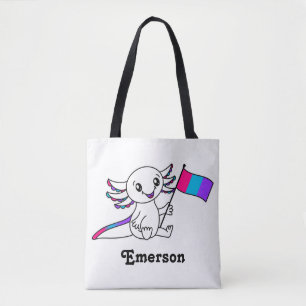 Schattigee Axolotl met Androgyne Pride Flag LGBTQ+ Draagtas