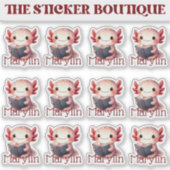 Schattigee Axolotl Naam Lezen Sticker Pack (Voorkant)