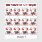 Schattigee Axolotl Naam Lezen Sticker Pack (Vel)
