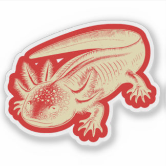 Schattigee Axolotl Nieuwe Design Rood Herfst Vinyl Sticker