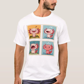 Schattigee Axolotl Stamp Emotional Axolotls T-shirt
