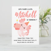 Schattigee Axolotl verjaardagsuitnodigingen Kaart (Staand voorkant)