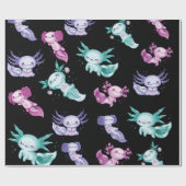 Schattigee axolotls cadeaupapier (Vlak)