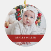 Schattigee Baby 1e kerstfoto Keramisch Ornament (Achterkant)