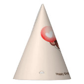 Schattigee Baby aap met ballon en taart, Verjaarda Feesthoedjes (Links)