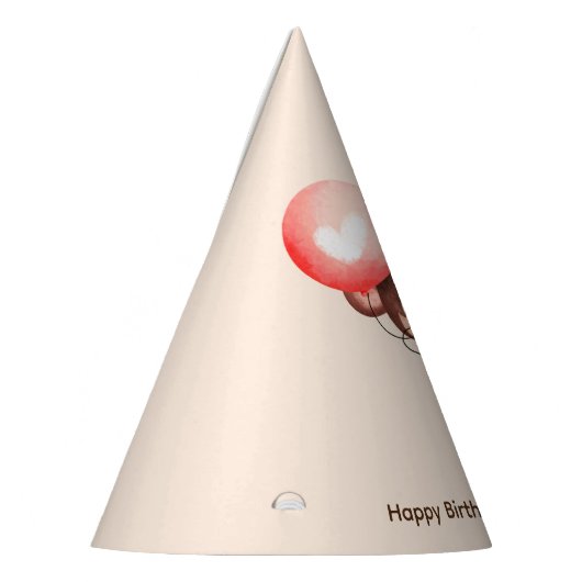 Schattigee Baby aap met ballon en taart, Verjaarda Feesthoedjes (Links)