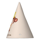 Schattigee Baby aap met ballon en taart, Verjaarda Feesthoedjes (Rechts)