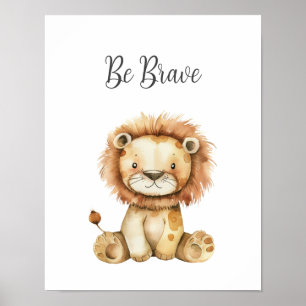 Schattigee Baby Animal Lion Wees Dapper Kwekerij K Poster