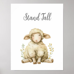 Schattigee Baby Animal Sheep Stand Tall Nursery Ki Poster