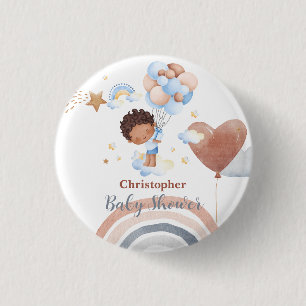 Schattigee baby ballon Afro-Amerikaans kind baby s Ronde Button 3,2 Cm